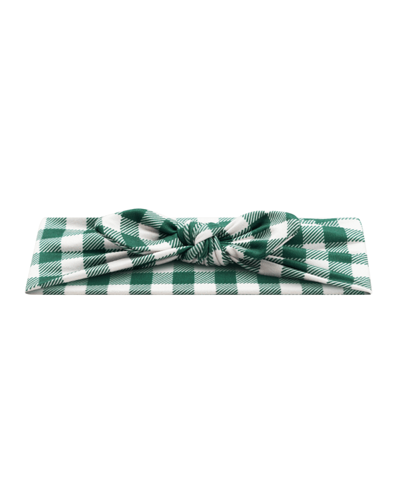 Pine Green Gingham Headband