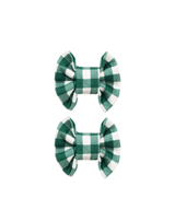 Pine Green Bow Clips