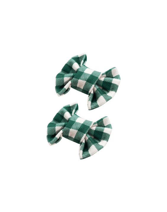 Pine Green Bow Clips
