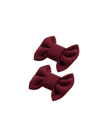 Burgundy Bow Clips