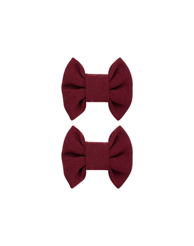 Burgundy Bow Clips