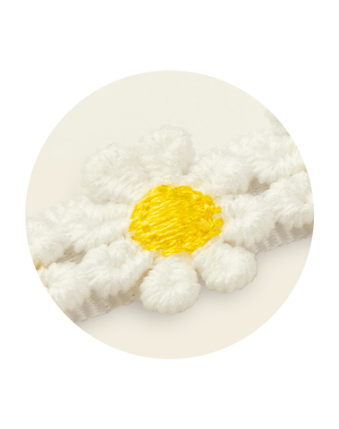 Embroidered Yellow Flower Bow Clips