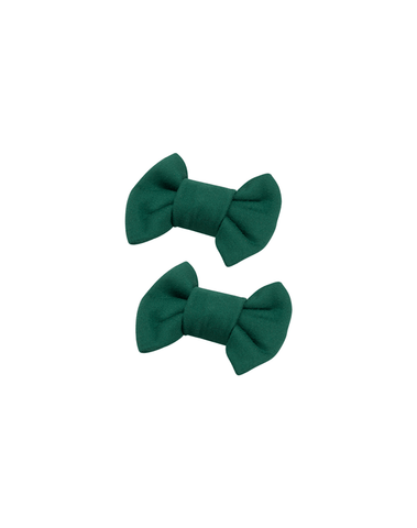 Dark Green Bow Clips
