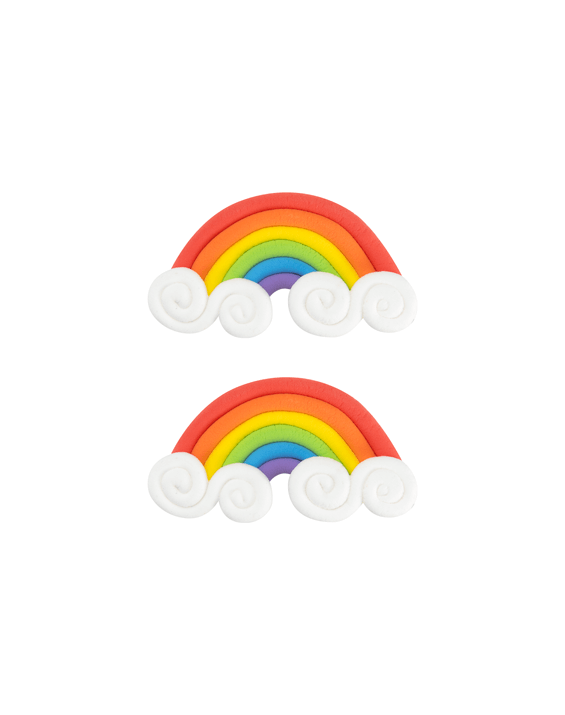 Lucky Rainbow Bow Clips