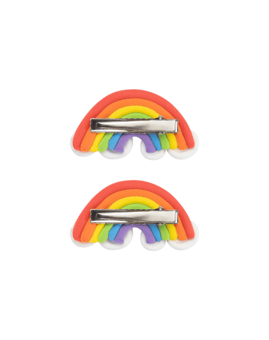 Lucky Rainbow Bow Clips