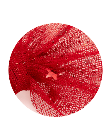 Red Stars Pinwheel Tulle Bow Clips