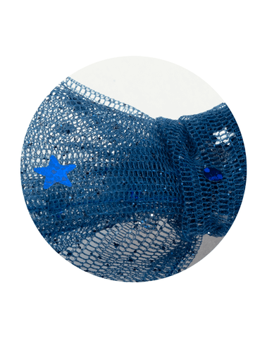 Blue Stars Pinwheel Tulle Bow Clips
