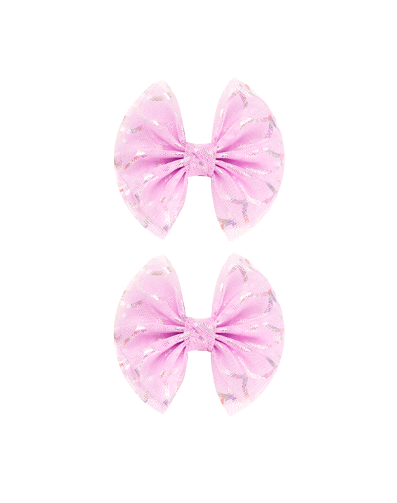 Mermaid Bloom Tulle Bow Clips