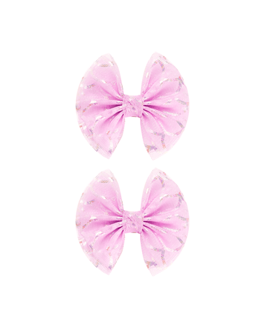 Mermaid Bloom Tulle Bow Clips