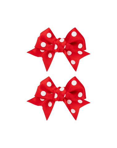 Red Minnie Polka Dot Bow Clips