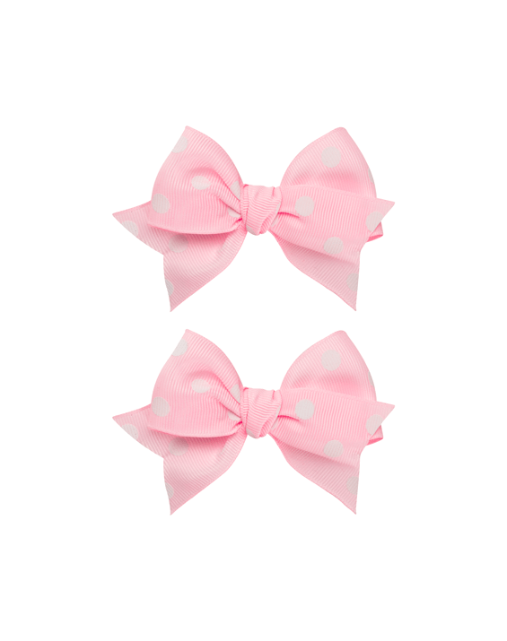 Pink Minnie Polka Dot Bow Clips