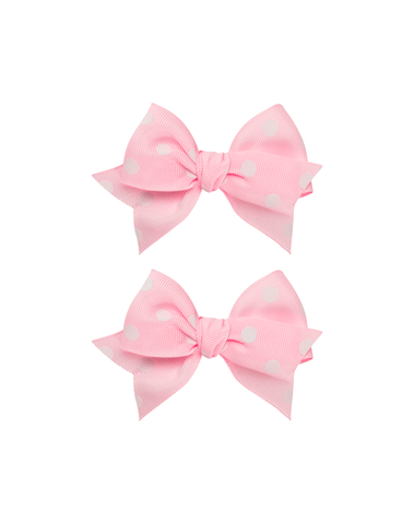 Pink Minnie Polka Dot Bow Clips