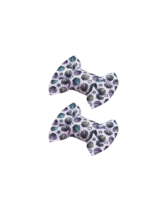 Seashell Sparkles Bow Clips