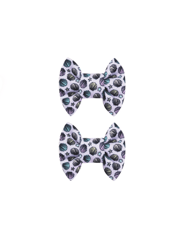 Seashell Sparkles Bow Clips