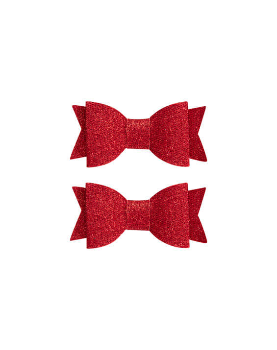 Holly Berry Sparkle Bow Clips