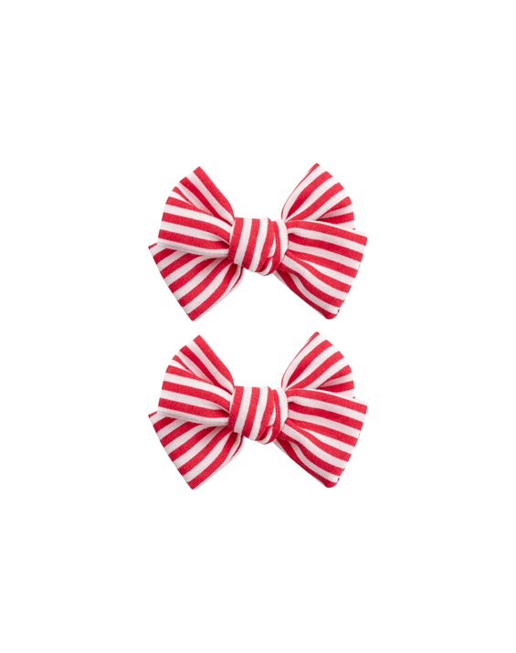 Classic Americana Stripe Bow Clips