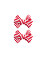 Classic Americana Stripe Bow Clips