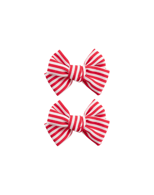 Classic Americana Stripe Bow Clips