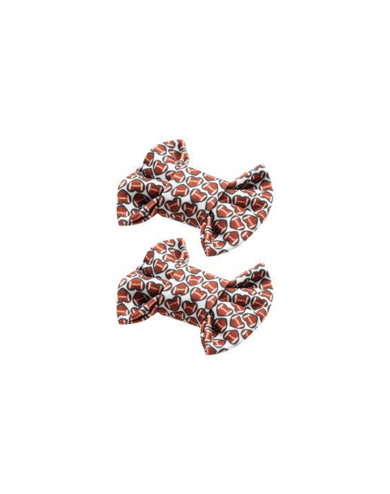 Football Love Bow Clips