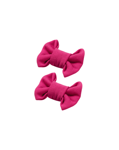 Fuchsia Bow Clips