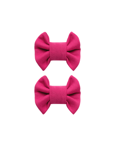 Fuchsia Bow Clips