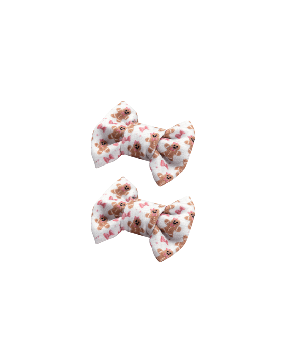 Gingerbread Bow Clips