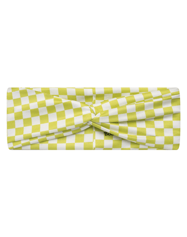 Lime Green Checkered Mom Headband