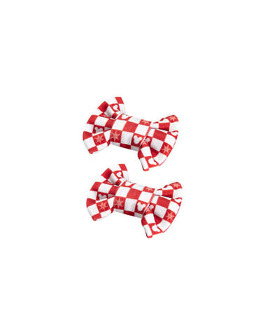 Merry Mouse Checkers Bow Clips