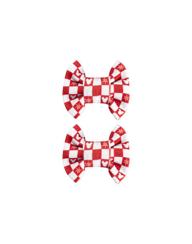 Merry Mouse Checkers Bow Clips