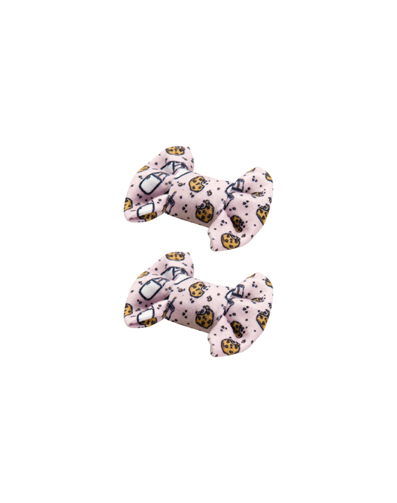 Pink Milk and Cookies Bow Clips