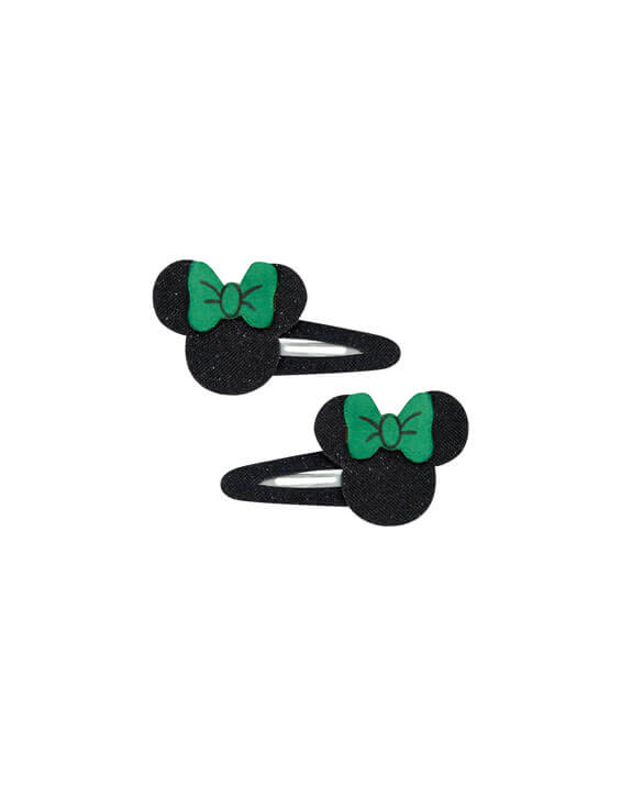 Jolly Minnie: Green Bow Minnie Snap Clips