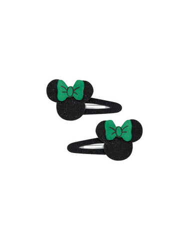 Jolly Minnie: Green Bow Minnie Snap Clips