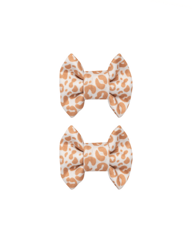Nude Leopard Bow Clips