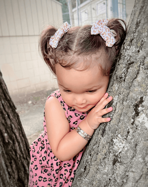 Nude Leopard Bow Clips
