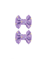 Pastel Star Print Bow Clips