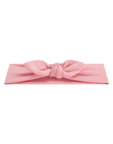 Handmade soft stretchy peach pink knot headband for babies toddlers and little girls by By Bella Boutique