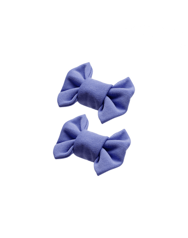 Blue Lilac Bow Clips