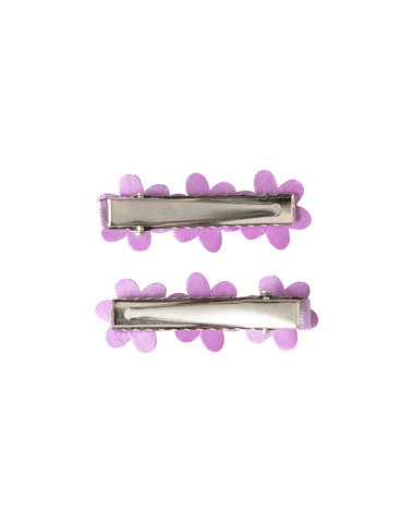 Sweet Violet Handmade Flower Bow Clips