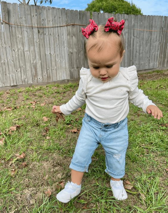Red Paisley Bow Clips