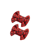 Red Paisley Bow Clips