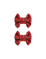 Red Paisley Bow Clips