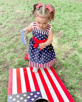 Red Stripe Bow Clips