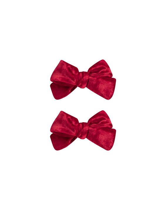 Red Velvet Bow Clips