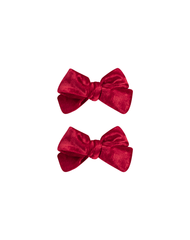 Red Velvet Bow Clips