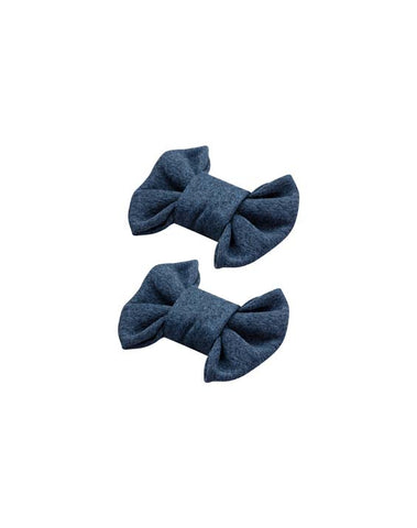 Regatta Blue Bow Clips