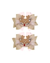 Reindeer Tulle Bow Clips