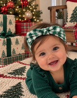 Pine Green Gingham Headband