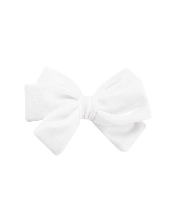 White Velvet Hair Bow