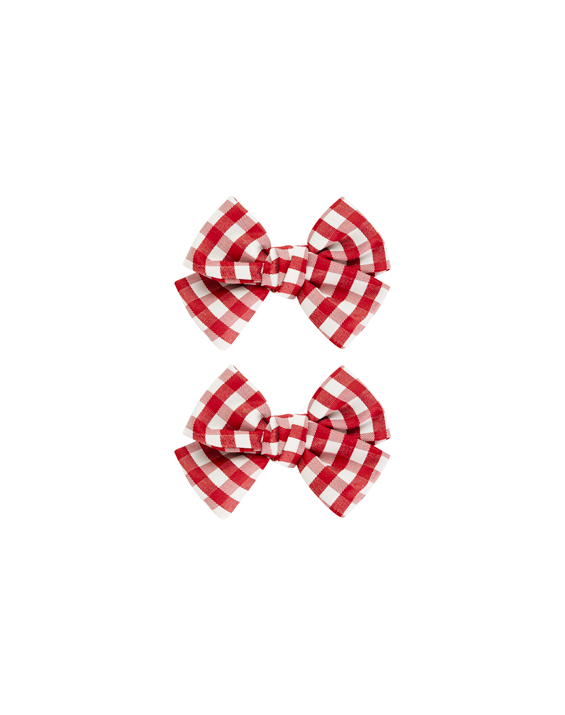 Christmas Gingham Bow Clips