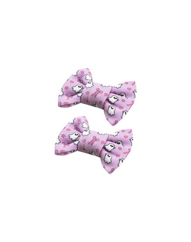 Coquette Girly Ghost Bow Clips